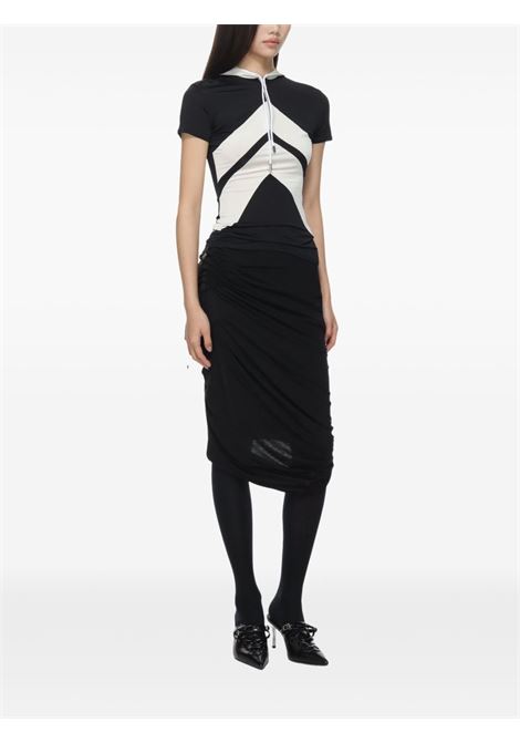 inlaid chevron long dress woman black JEAN PAUL GAULTIER | 25/33-F-RO346P-J0840001